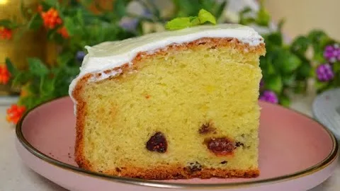 Творожный кекс-пирог Клюковка в снегу
