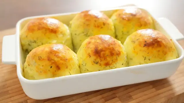 Картофельные шарики с фаршем на обед