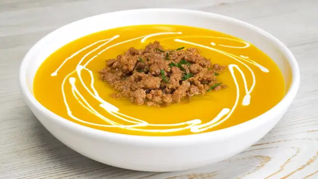 Тыквенный суп с фаршем