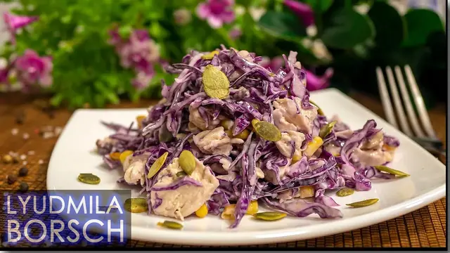 Салат с мясом и капустой
