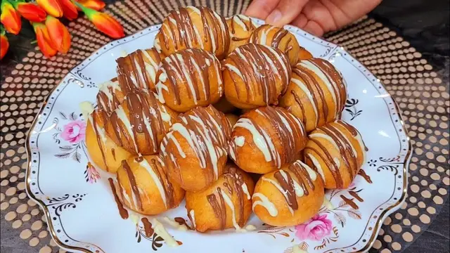 Вкусные творожные пончики