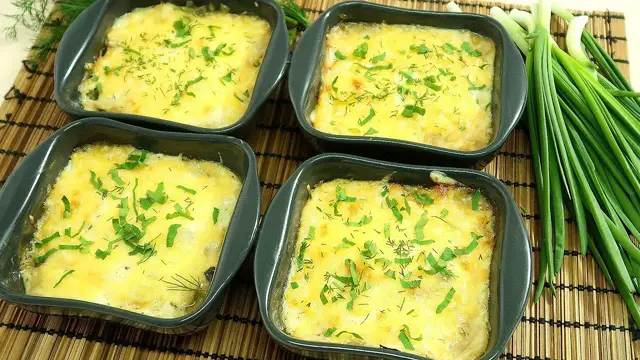 Классический жульен с грибами в духовке