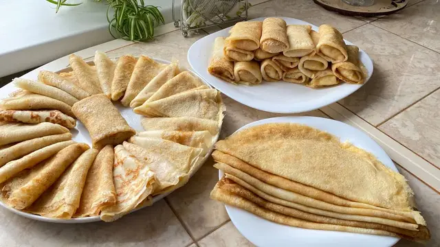Нежные блины на сметане и молоке