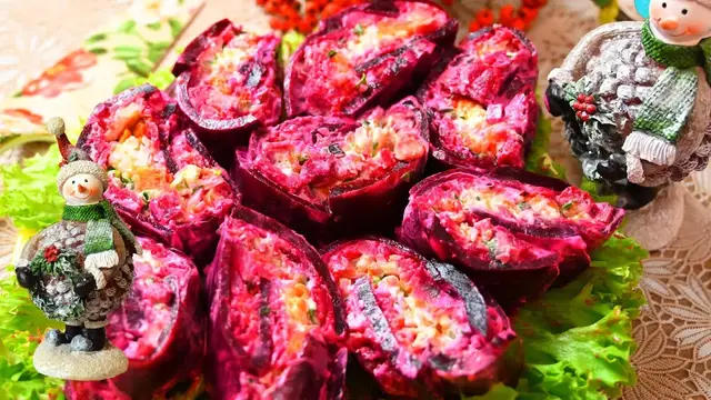 Закуска из свёклы и селёдки на праздничный стол