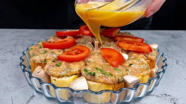 Хлеб с фаршем в духовке 