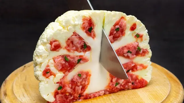 Цветная капуста с мясом для полезного ужина