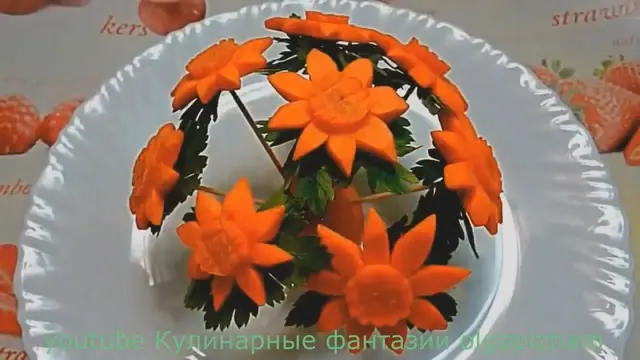 Как сделать цветы из моркови