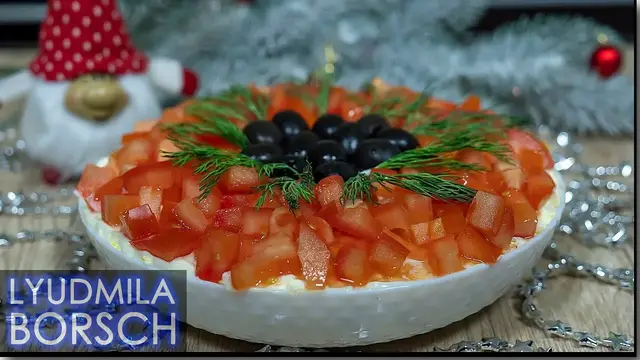 Салат с окорочками на праздничный стол 
