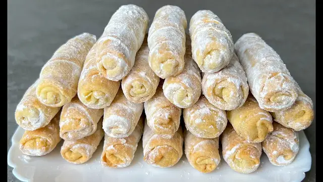 Печенье трубочки с ореховой начинкой