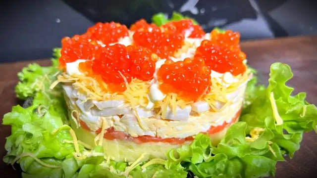Потрясающий салат с морепродуктами