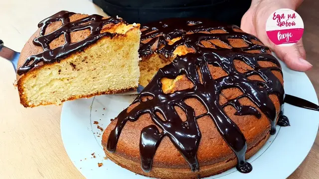 Воздушный нежный кекс на сметане