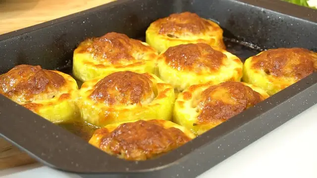 Кабачки с фаршем, запечённые в духовке
