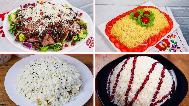 Мясные салаты на праздничный стол 