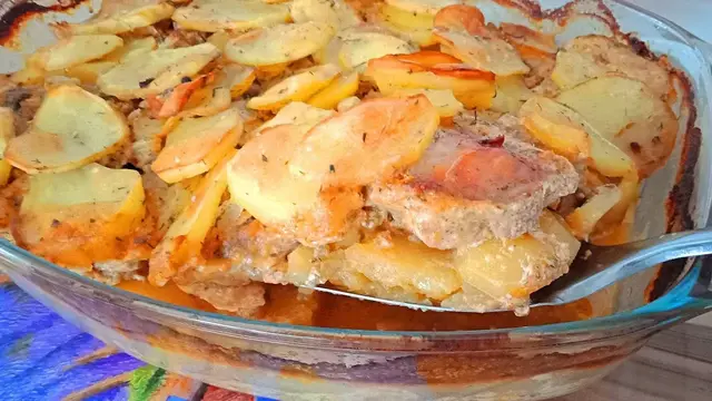 Сочная курица с картошкой в духовке