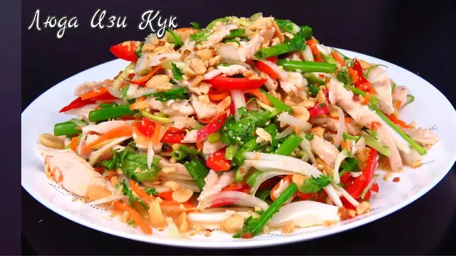 Праздничный салат с курицей без майонеза 