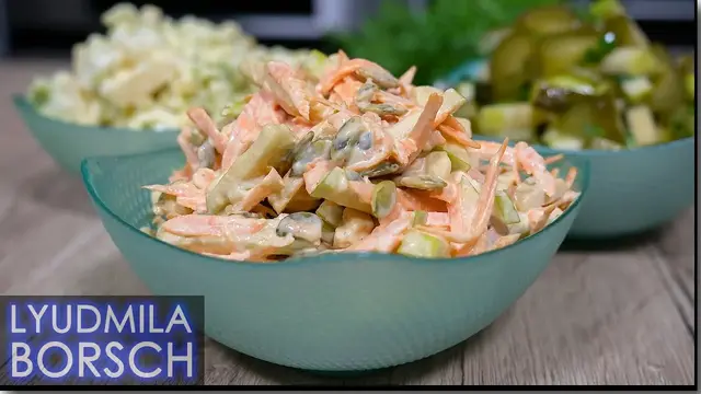 Праздничные салаты с яблоками 