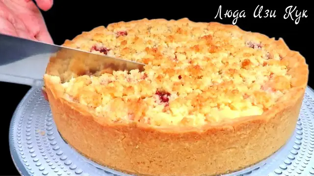 Творожный пирог с песочной кокосовой крошкой
