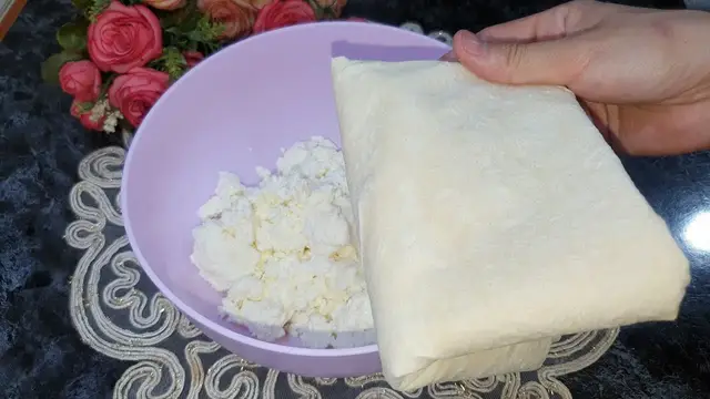 Лаваш с творогом на завтрак