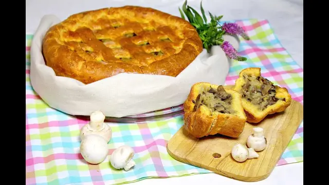 Пирог с картофелем и грибами