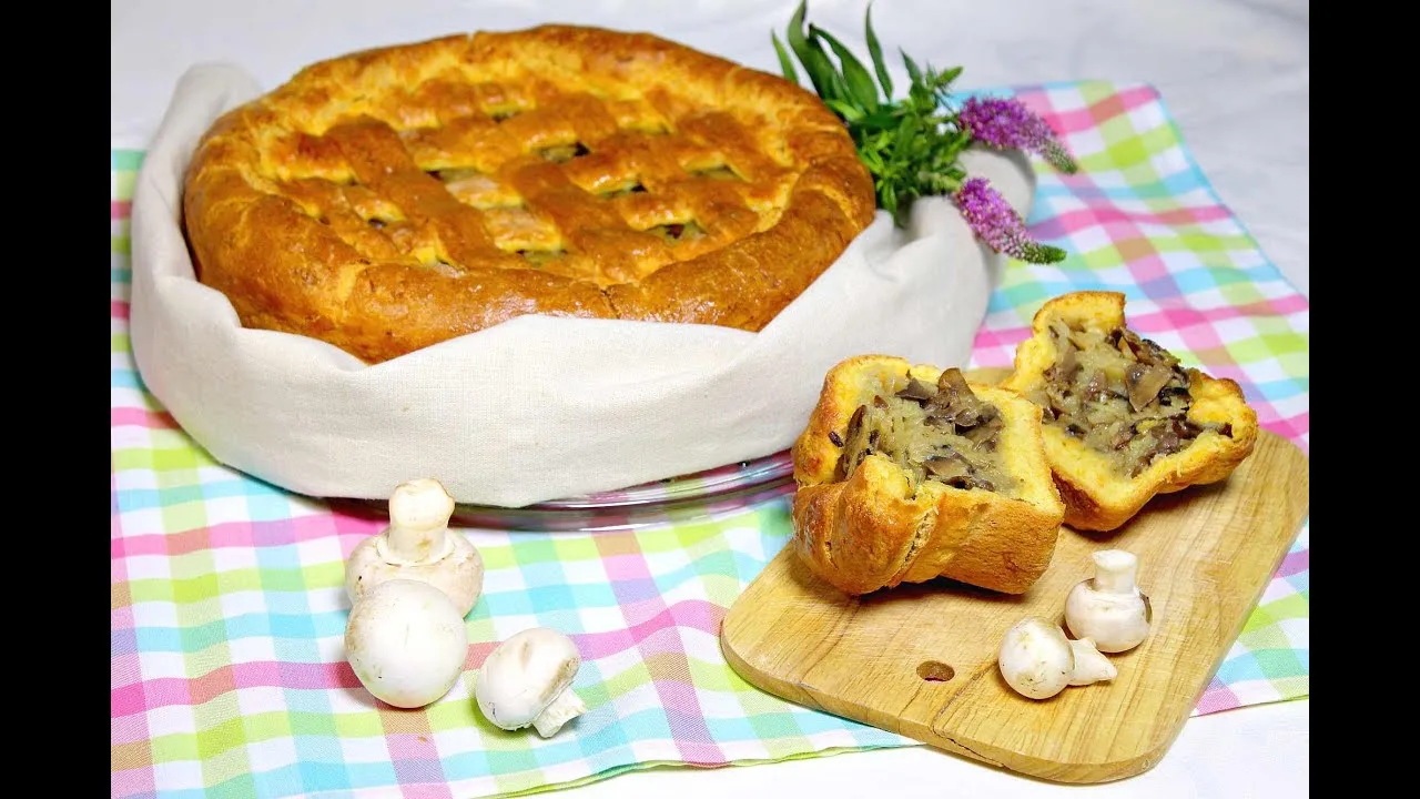 Пирог с картофелем и грибами