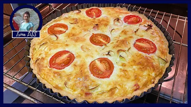Закусочный пирог со сливочной заливкой