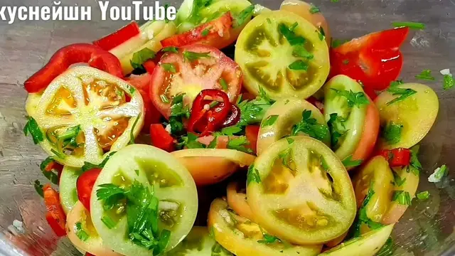 Закуска из зелёных помидоров 