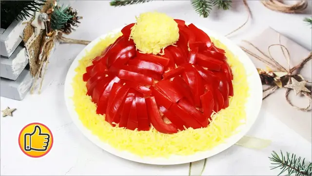 Салат с ветчиной на праздничный стол 