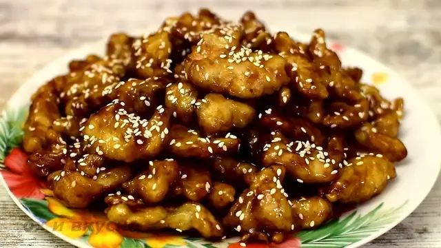 Хрустящая курочка в апельсиновом соусе