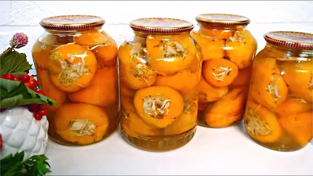 Фаршированный перец с капустой на зиму