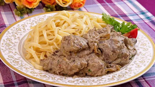 Куриная печенка в сливочном соусе