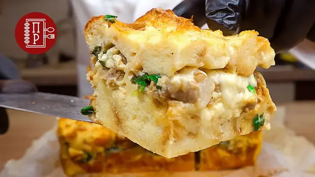 Сытный пирог с мясом в духовке
