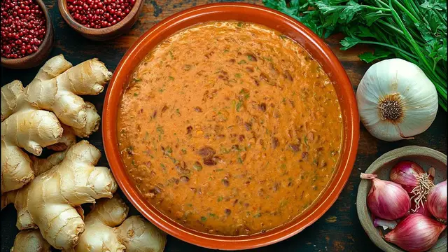 Пряная фасоль с шафраном и кинзой