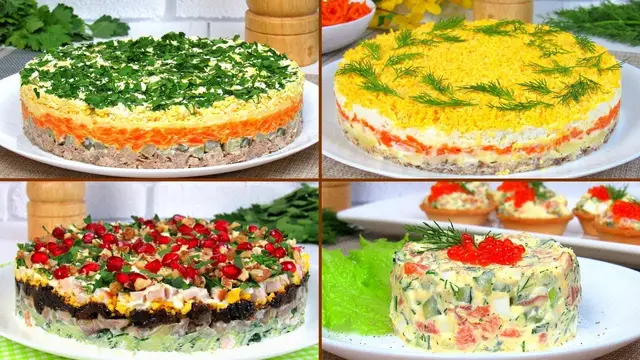 Самые вкусные салаты на Новый год