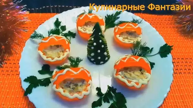 Корзинки с грибами на новогодний стол