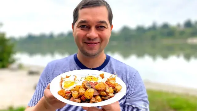 Жаренная картошка с грибами 