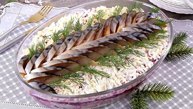 Салат Скумбрия под шубой