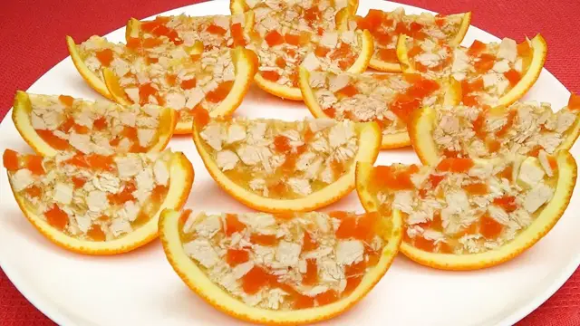 Оригинальная закуска из курицы и апельсинов на праздник
