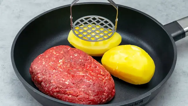 Картофельные котлеты с говяжьим фаршем