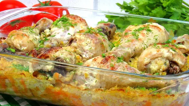 Булгур с курицей в духовке