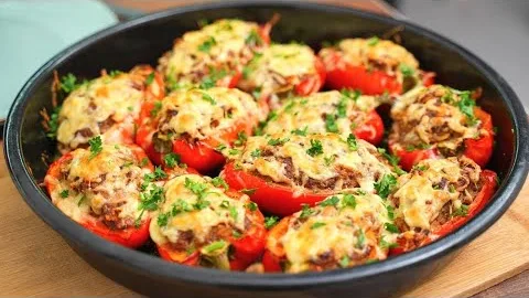 Фаршированные перцы с фаршем в духовке 