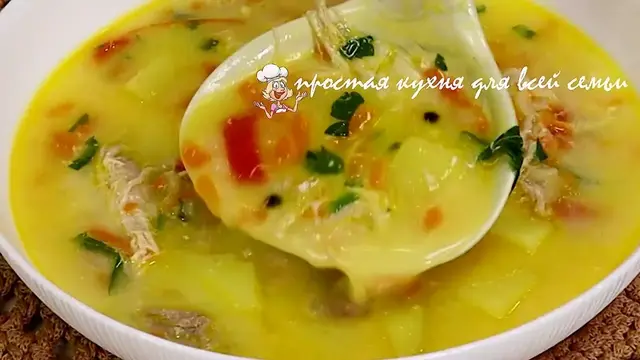 Овощной суп с курицей