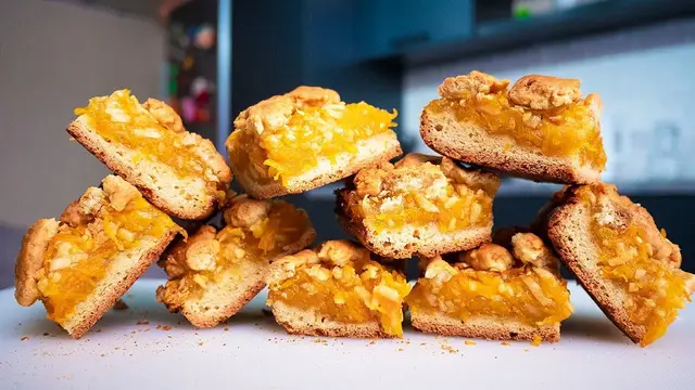 Песочный пирог с тыквой и яблоками 