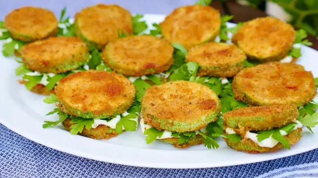 Жаренные кабачки с начинкой