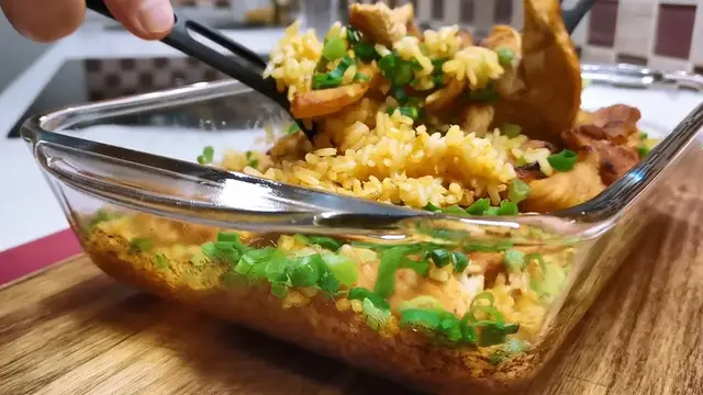Рис с куриной грудкой в духовке 