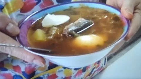 Борщ с рыбой в томате