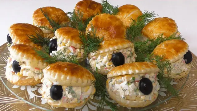 Закуска Ракушки с чёрным жемчугом.