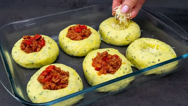 Картофель с мясным фаршем
