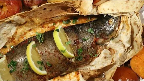 Вкусная форель в лаваше