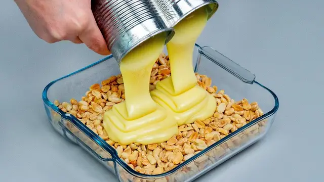 Вкусный десерт из  сгущенки с арахисом
