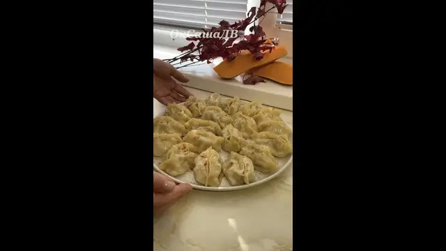 Ароматные манты с тыквой и мясом